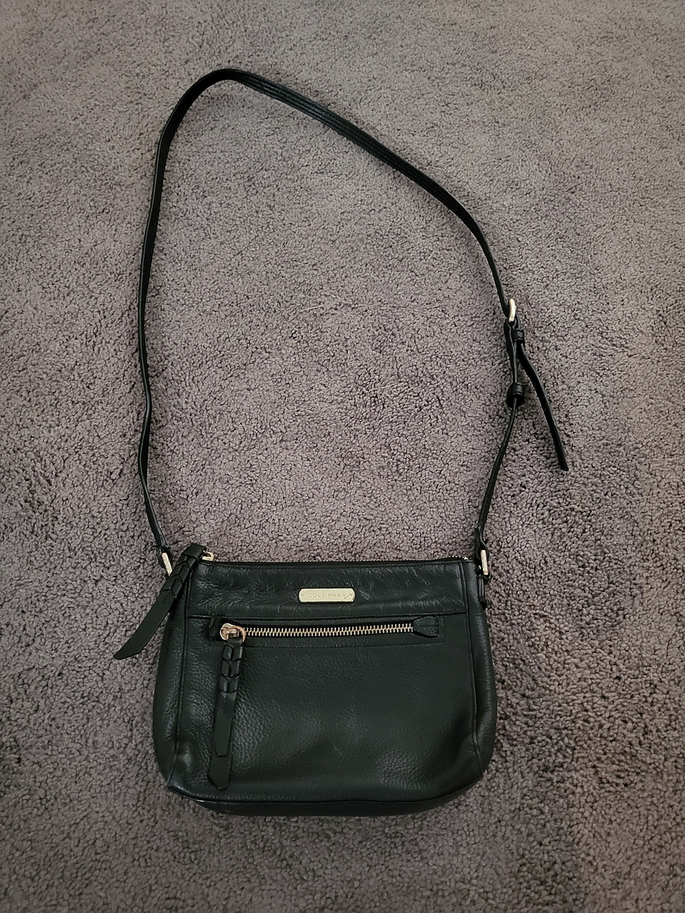 Cole Haan Black Pebbled Leather Crossbody Bag